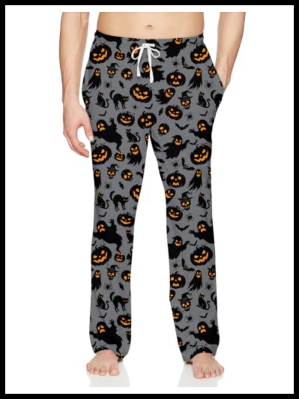 Men's Christmas Pajama Pants Polyester Sleep Bottoms with Pockets